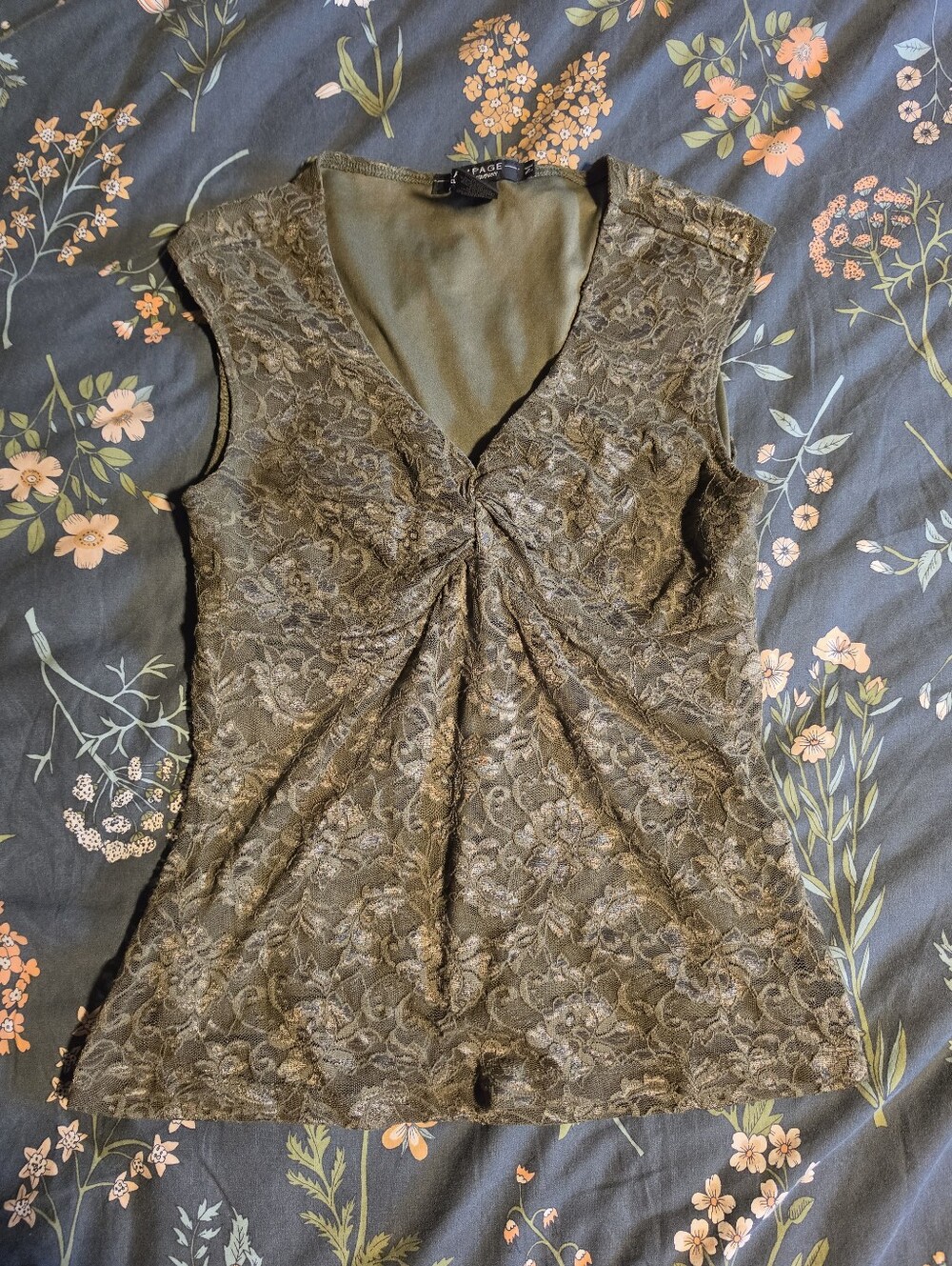 Y2K Army Green Top